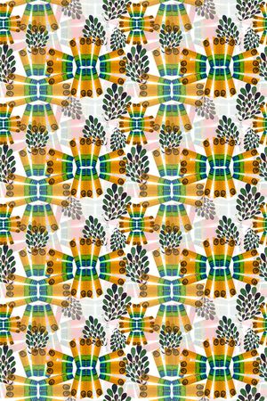 几何图案印花华亿平台图片