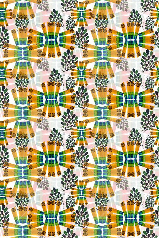 几何图案印花华亿平台图片