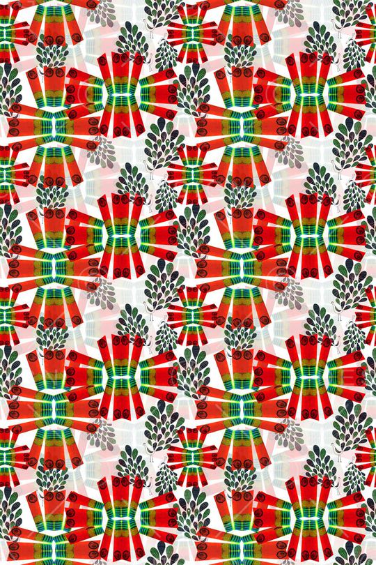 几何图案印花华亿平台图片