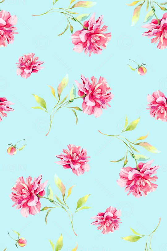 抽象手绘满版时尚花卉印花华亿平台图片