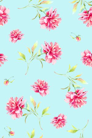 抽象手绘满版时尚花卉印花华亿平台图片