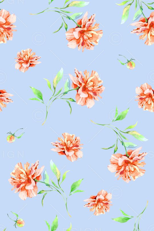抽象手绘满版时尚花卉印花华亿平台图片