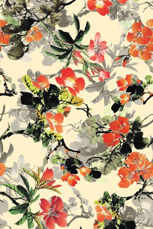 中国风印花华亿平台图片