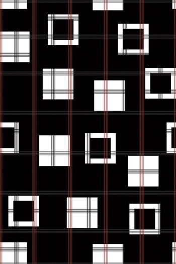 661647-男装几何格子 黑色底