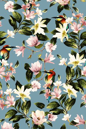 时尚潮流花卉印花华亿平台图片