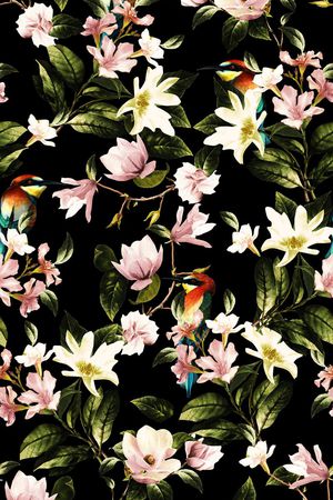 时尚潮流花卉印花华亿平台图片