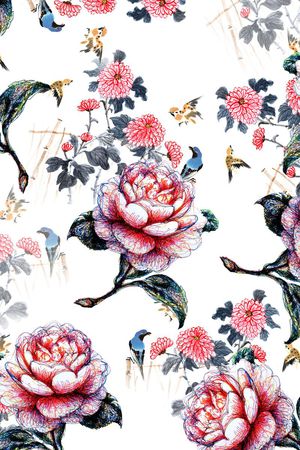 抽象花印花华亿平台图片