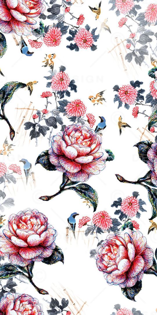 抽象花印花华亿平台图片