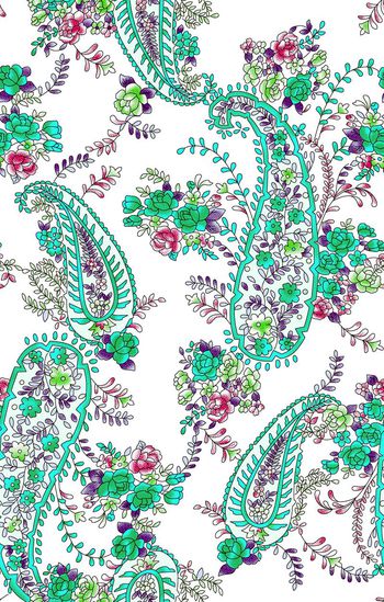 661804-实色传统网点腰果花07811c