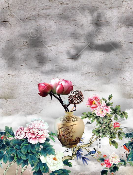 中国风印花华亿平台图片