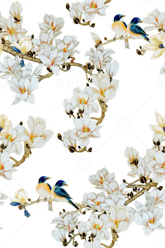 玉兰花印花华亿平台图片