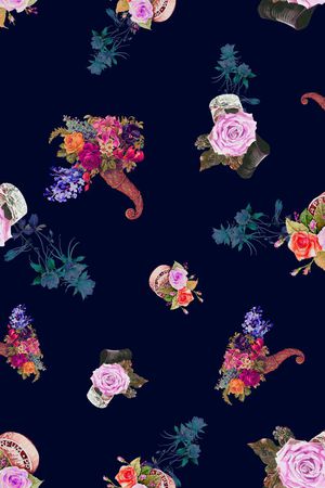 手绘花印花华亿平台图片