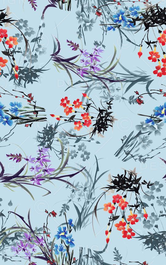 水仙花印花华亿平台图片