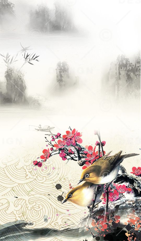 水墨印花华亿平台图片