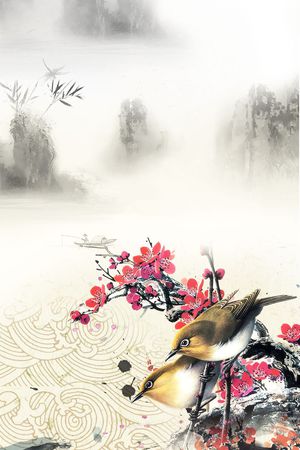 水墨印花华亿平台图片