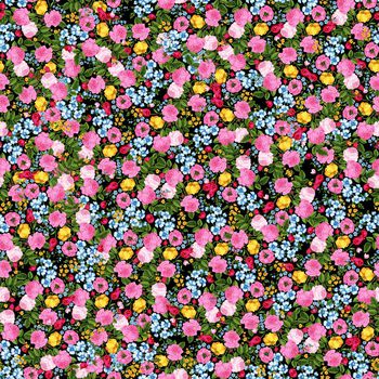 662038-男装花卉碎花黑