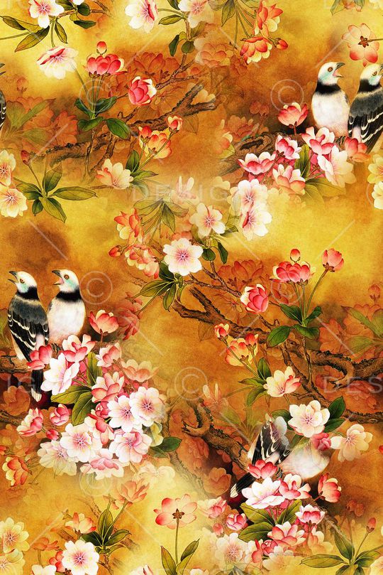 花鸟印花华亿平台图片