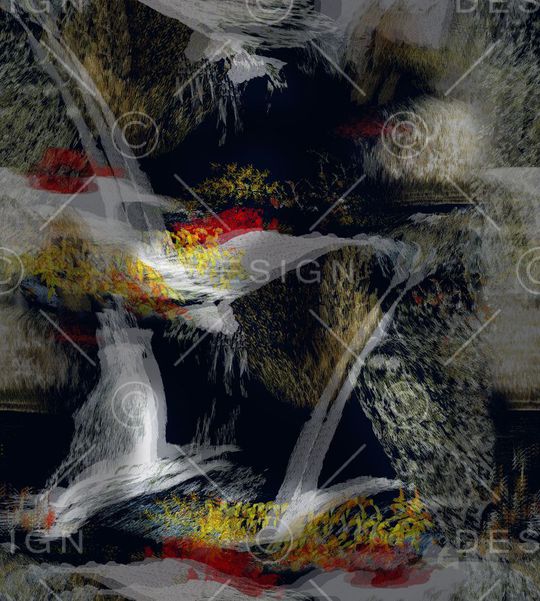 印象派叠影时尚男装花印花华亿平台图片