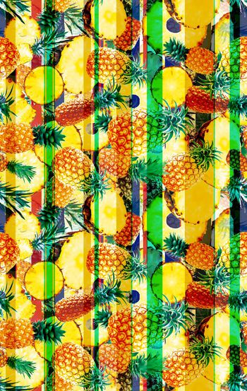 662429-条纹 彩色菠萝