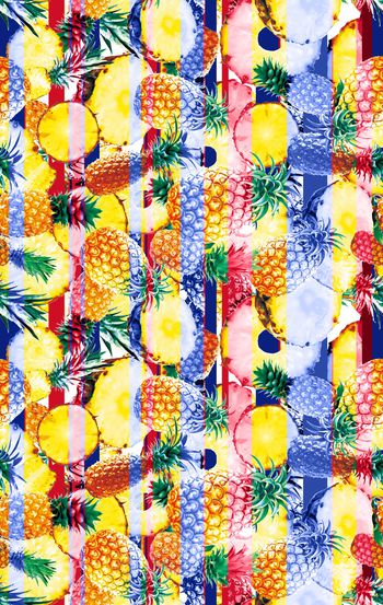 662430-条纹 彩色菠萝--2