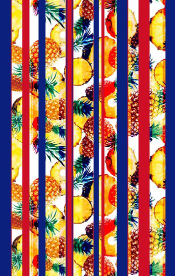662431-条纹 彩色菠萝3