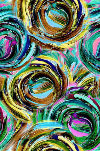 抽象油画肌理印花华亿平台图片