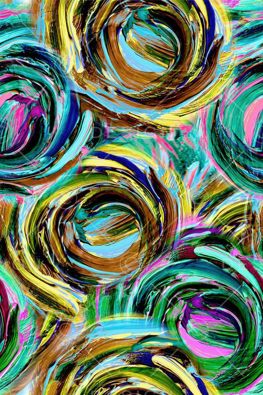 抽象油画肌理印花华亿平台图片