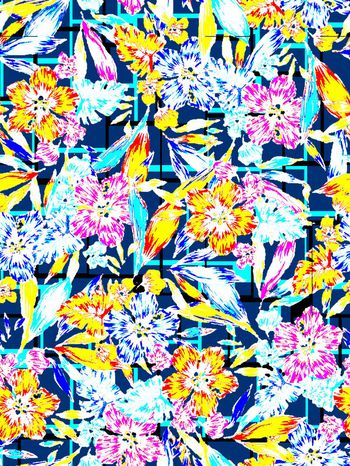 662617-几何格子 花卉植物