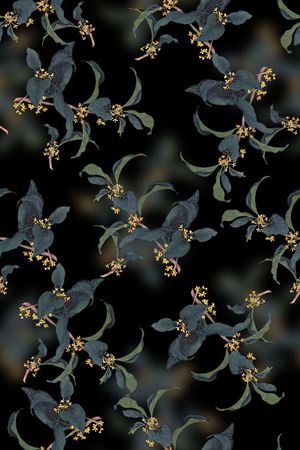 时尚抽象手绘植物水彩画数码印花印花华亿平台图片