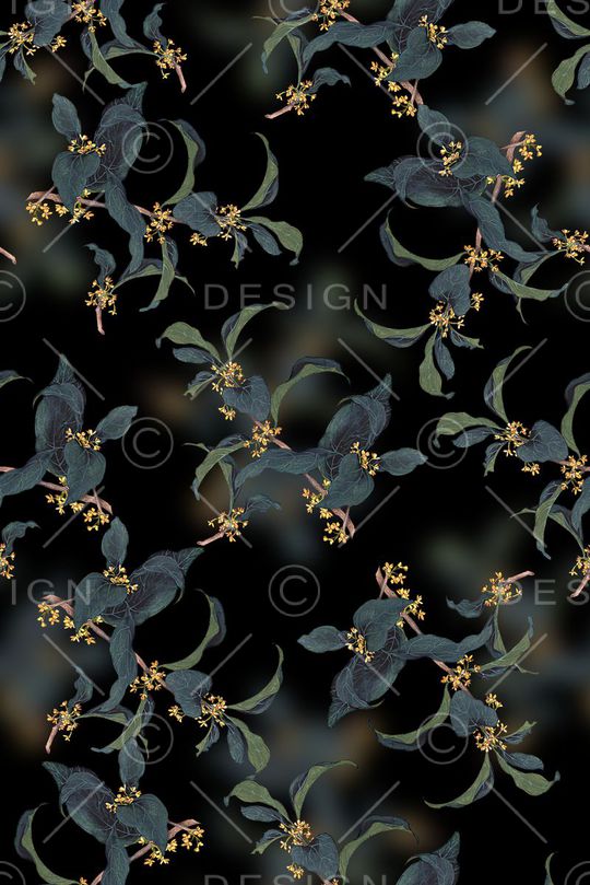 时尚抽象手绘植物水彩画数码印花印花华亿平台图片