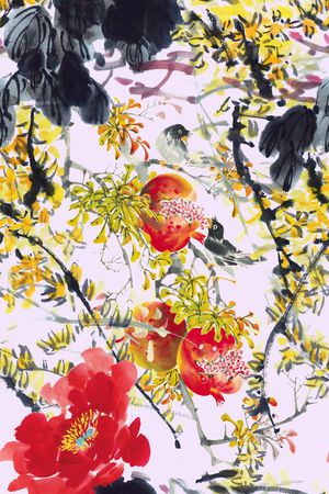 中国风印花华亿平台图片