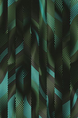 条纹数码科技泳装印花华亿平台图片