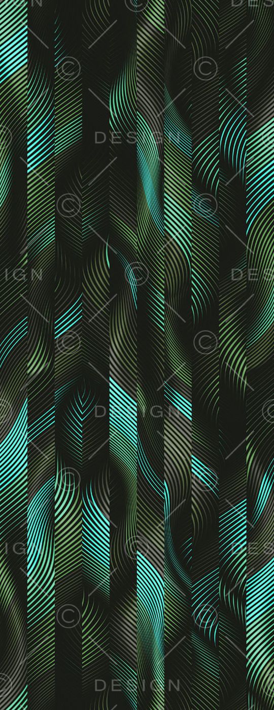 条纹数码科技泳装印花华亿平台图片