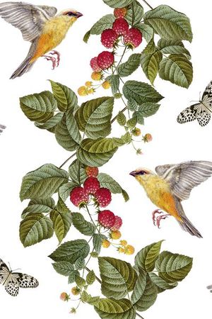 草莓花鸟家纺印花印花华亿平台图片