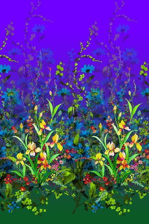 手绘花卉印花华亿平台图片