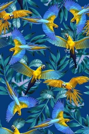 金刚鹦鹉印花华亿平台图片