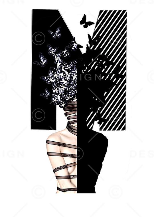 蝴蝶与人像印花华亿平台图片