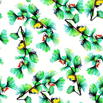 663044-小动物叶子树枝