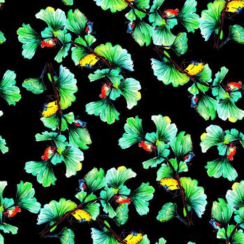 663045-小动物叶子树枝黑