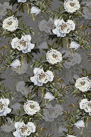 时尚抽象手绘油画女装花卉数码印花印花华亿平台图片