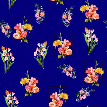 663521-花窗花卉框架