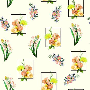 663522-花窗花卉框架白