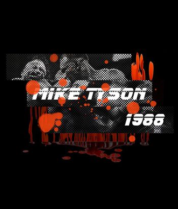 663586-原创男装拳王泰森抽象定位T恤图-黑