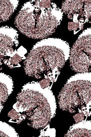 抽象手绘满版图案印花华亿平台图片