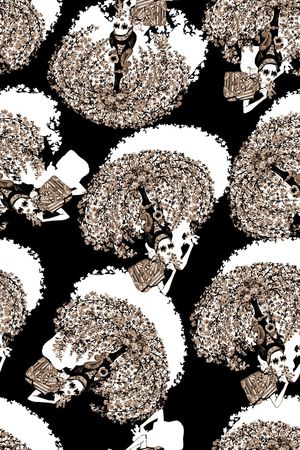 抽象手绘满版图案印花华亿平台图片