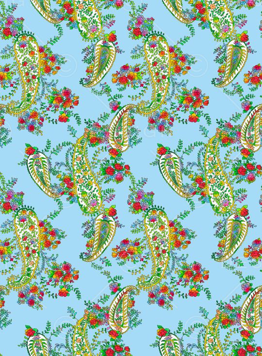 佩斯利印花华亿平台图片