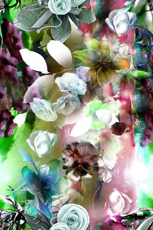 花卉印花华亿平台图片