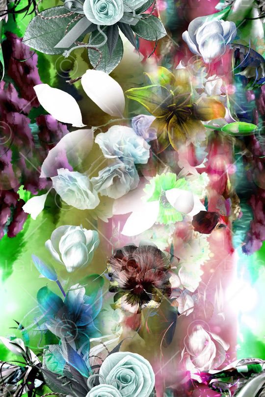 花卉印花华亿平台图片