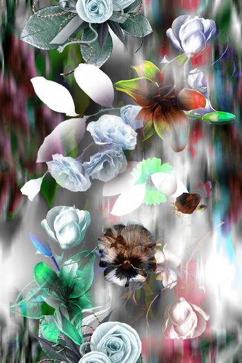 花卉印花华亿平台图片