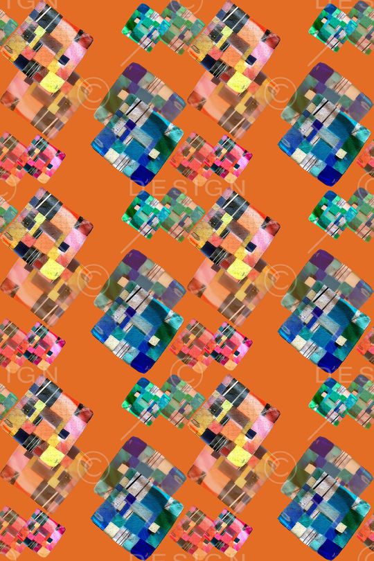 菱形方格印花华亿平台图片